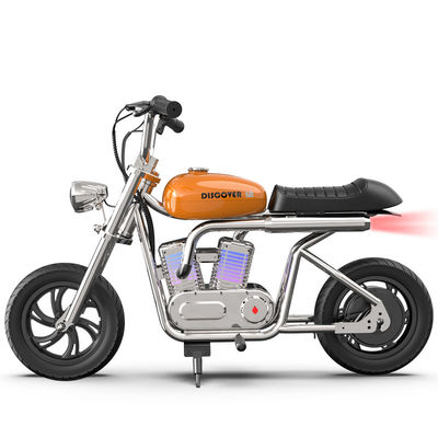 Les enfants montent une moto de 10 ans avec une puissance maximale de 200w et un frein à moteur arrière