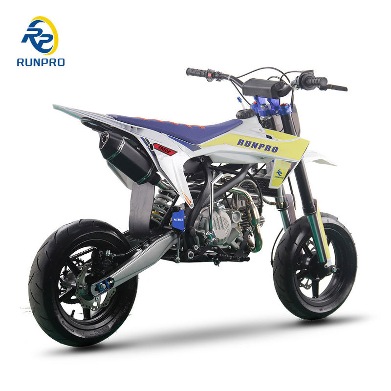 Motard Pit Bike 190cc Moto Cross Dirt Bike avec hauteur du siège 780 mm et empattement 1200 mm